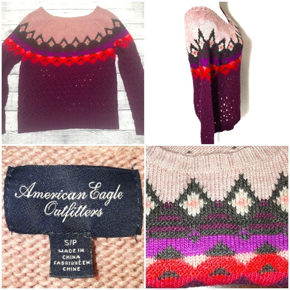 American Eagle Outfitters snowflake waffle sweater